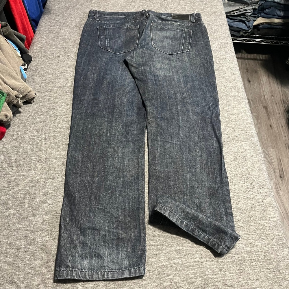 Perry Ellis Mens Dark Wash Indigo Straight Leg Denim Jeans 38x31